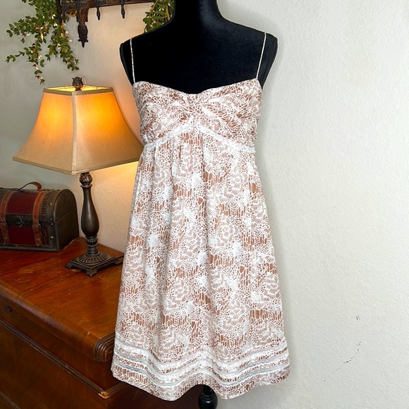 Dresses & Skirts - LOFT | 100% Cotton Sundress | Beige & White | Size 4